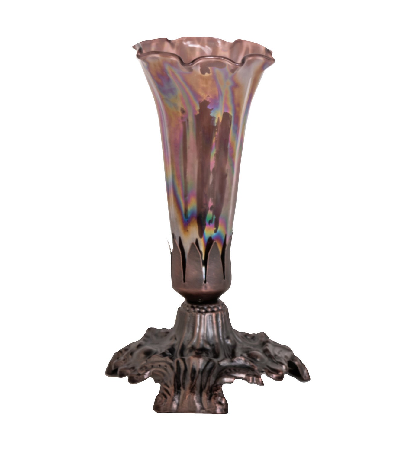 Meyda Tiffany - 14358 - One Light Accent Lamp - Purple Iridescent - Mahogany Bronze