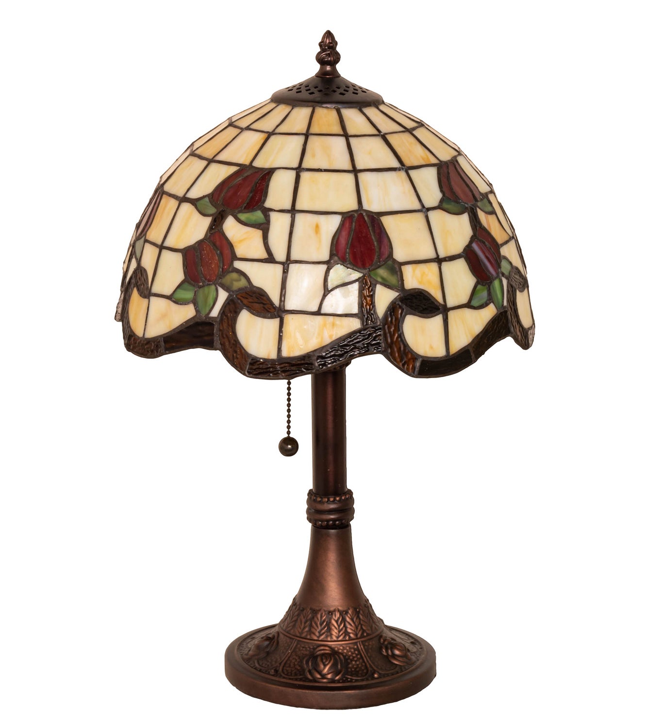 Meyda Tiffany - 151293 - One Light Table Lamp - Roseborder - Mahogany Bronze