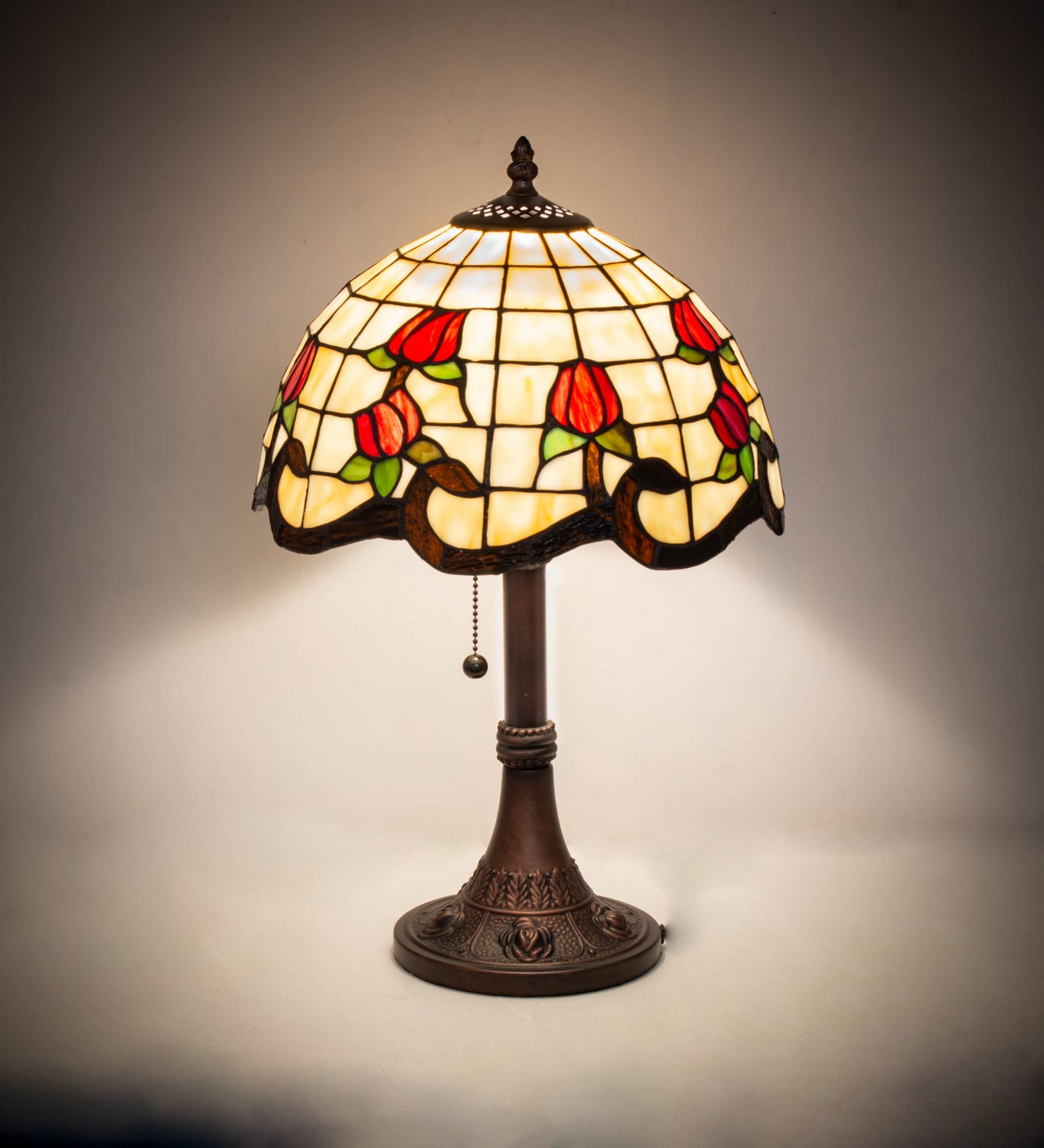 Meyda Tiffany - 151293 - One Light Table Lamp - Roseborder - Mahogany Bronze