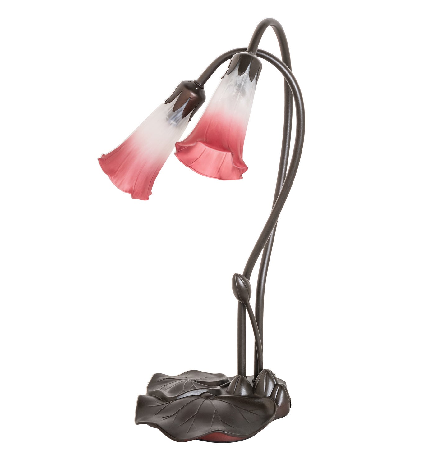 Meyda Tiffany - 173759 - Two Light Accent Lamp - Pink/White - Mahogany Bronze