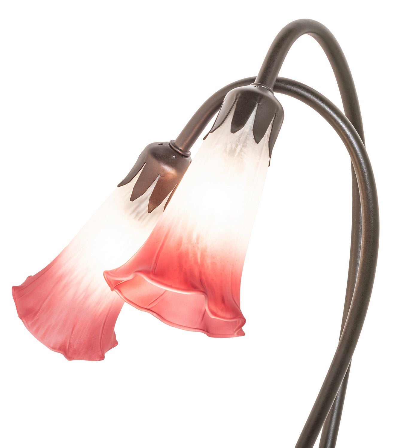 Meyda Tiffany - 173759 - Two Light Accent Lamp - Pink/White - Mahogany Bronze