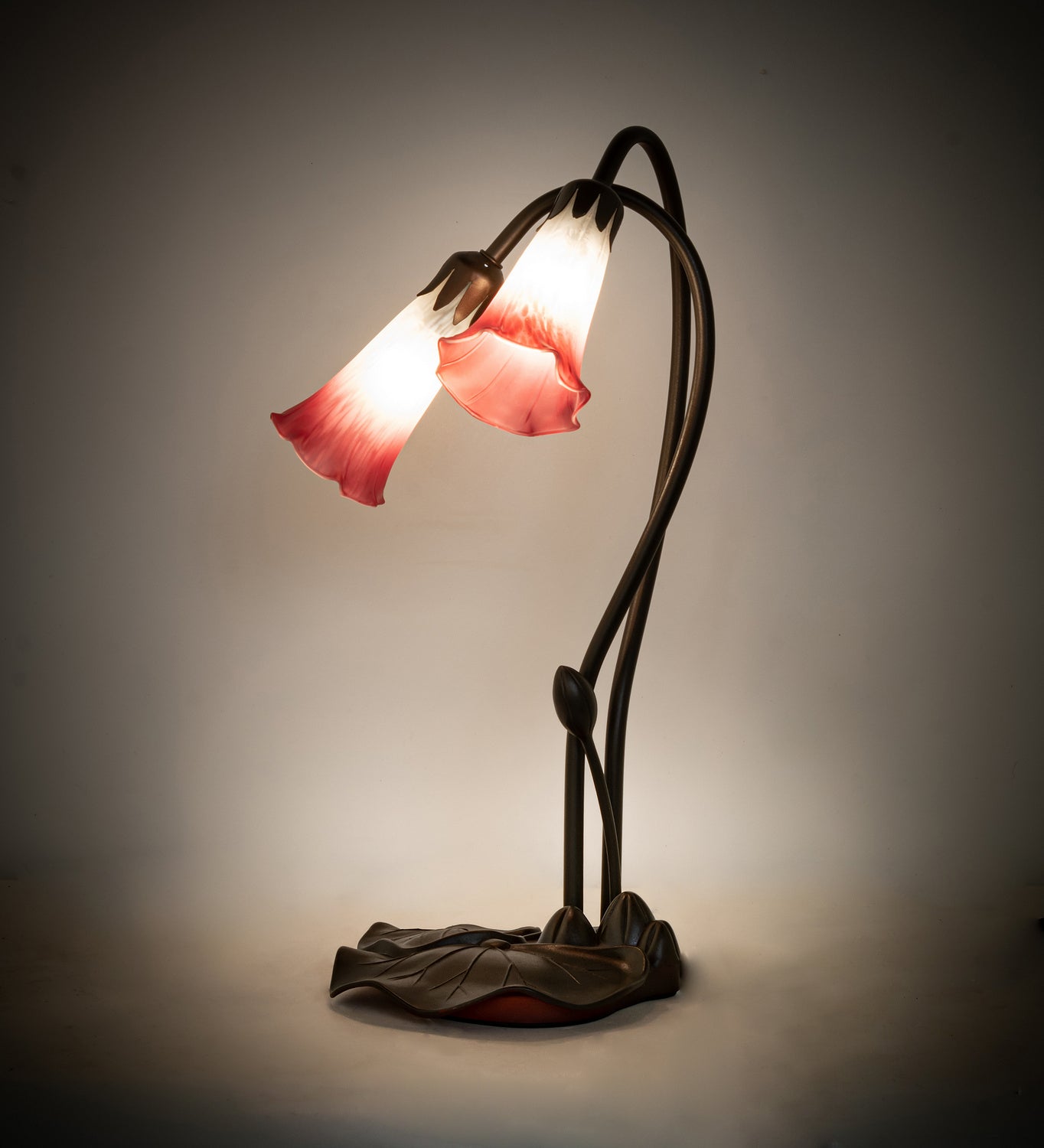 Meyda Tiffany - 173759 - Two Light Accent Lamp - Pink/White - Mahogany Bronze