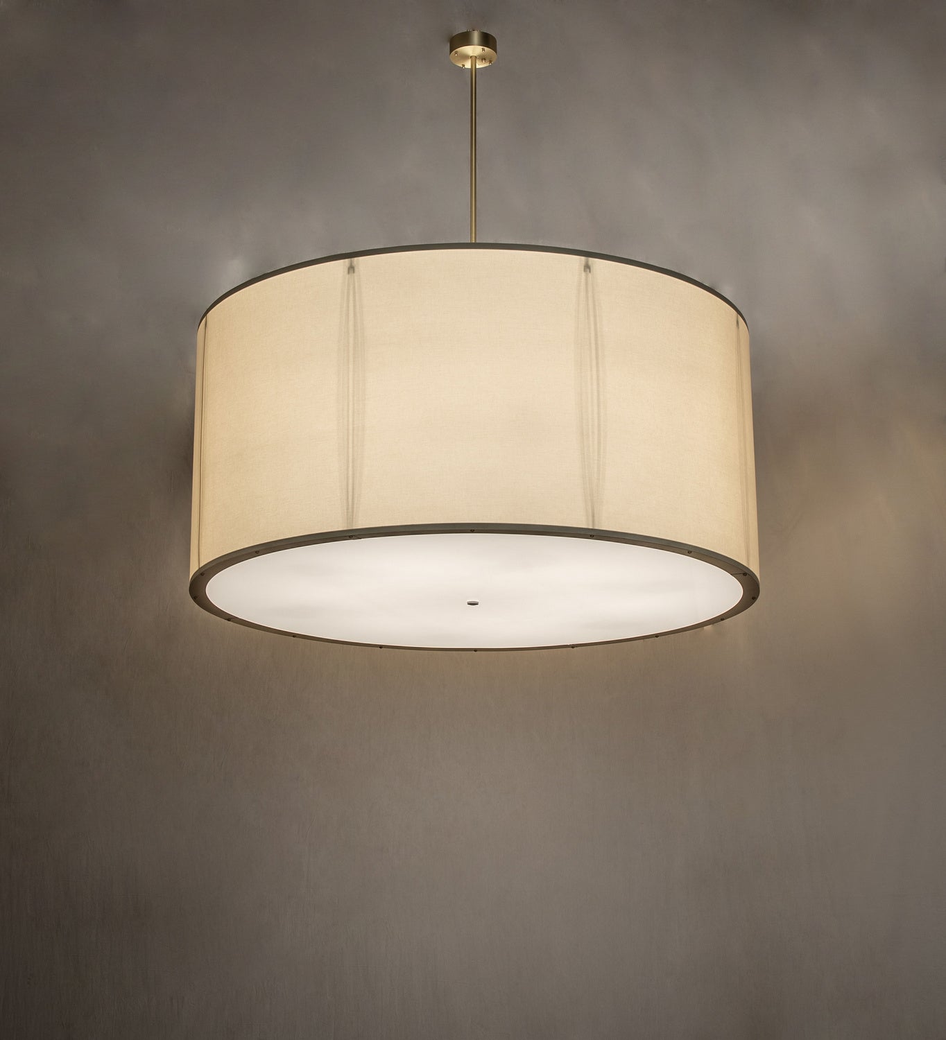 Meyda Tiffany - 245855 - 12 Light Pendant - Cilindro Textrene - Brushed Brass