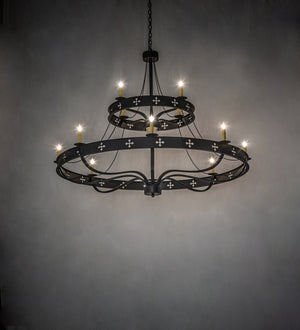 Meyda Tiffany - 247188 - 12 Light Chandelier - Byzantine - Solar Black