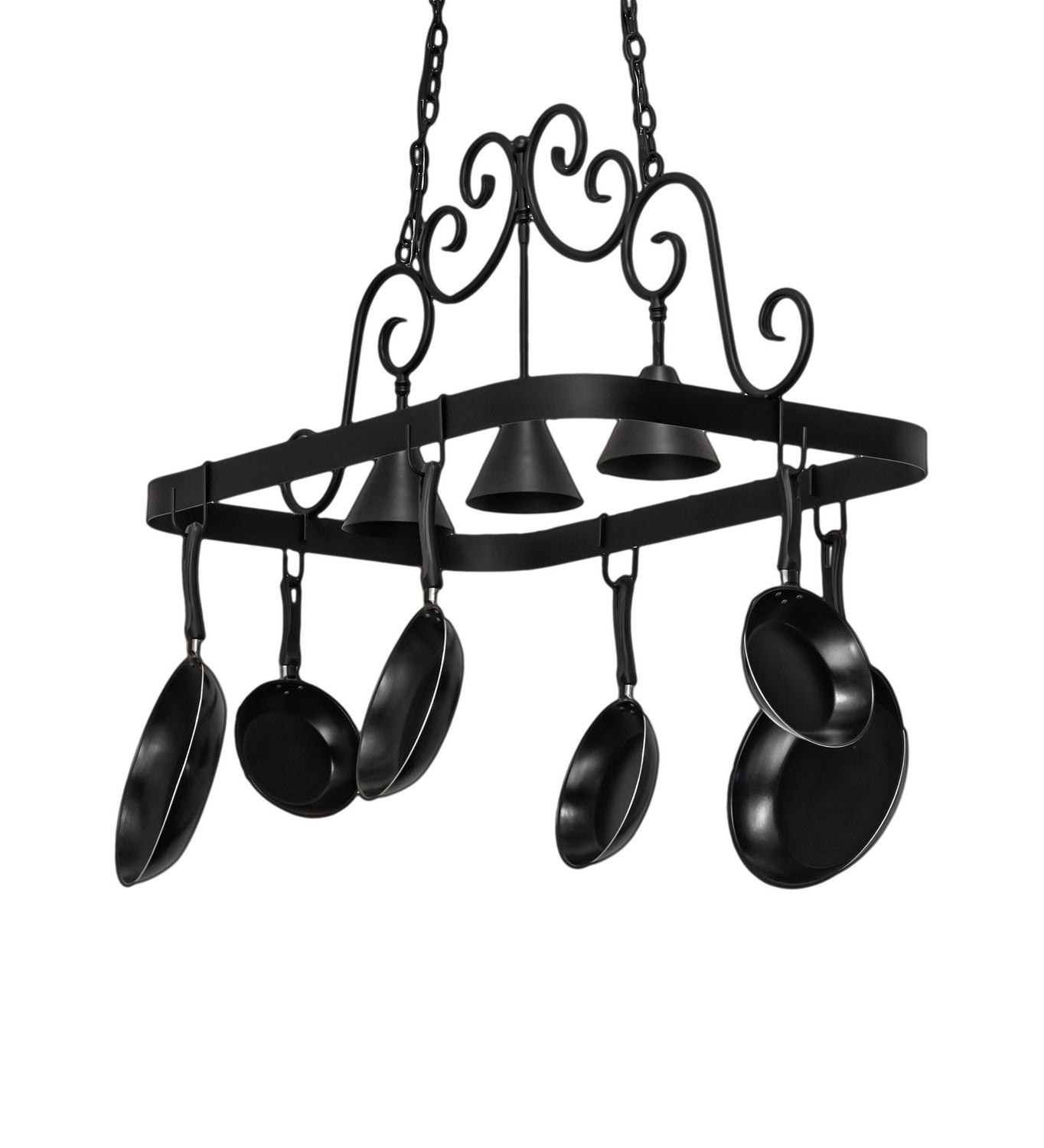 Meyda Tiffany - 247727 - Three Light Pot Rack - Elana - Blackwash