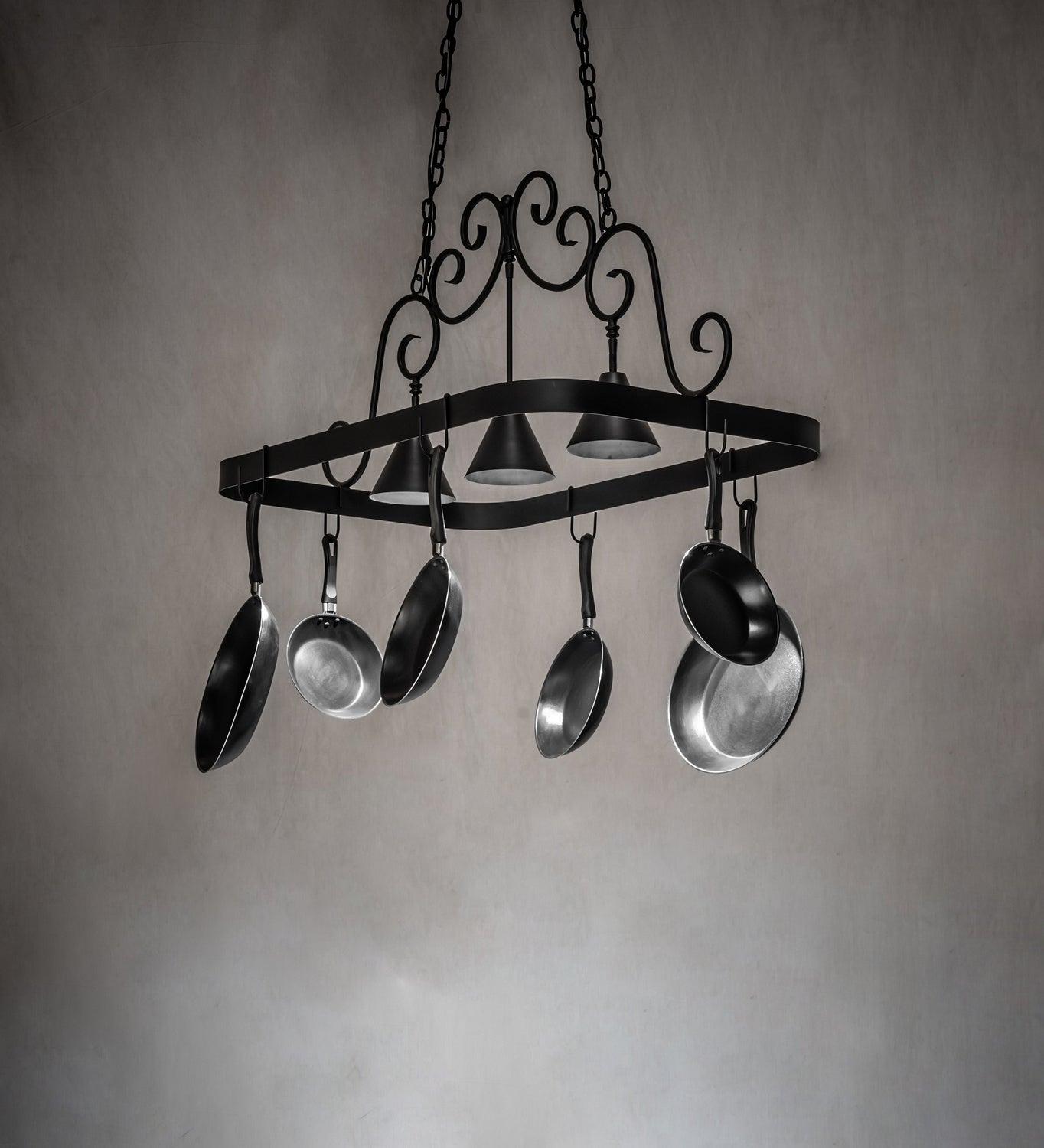 Meyda Tiffany - 247727 - Three Light Pot Rack - Elana - Blackwash