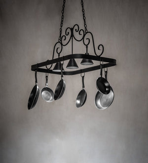 Meyda Tiffany - 247727 - Three Light Pot Rack - Elana - Blackwash