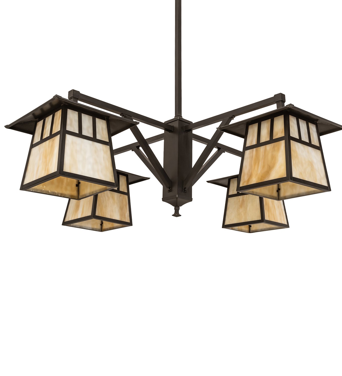 Meyda Tiffany - 250681 - Four Light Chandelier - Stillwater - Craftsman Brown