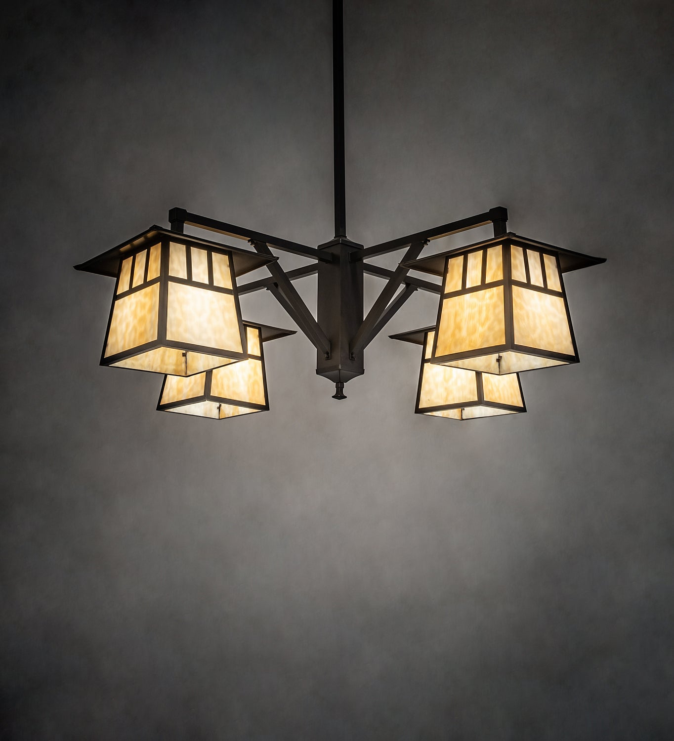 Meyda Tiffany - 250681 - Four Light Chandelier - Stillwater - Craftsman Brown