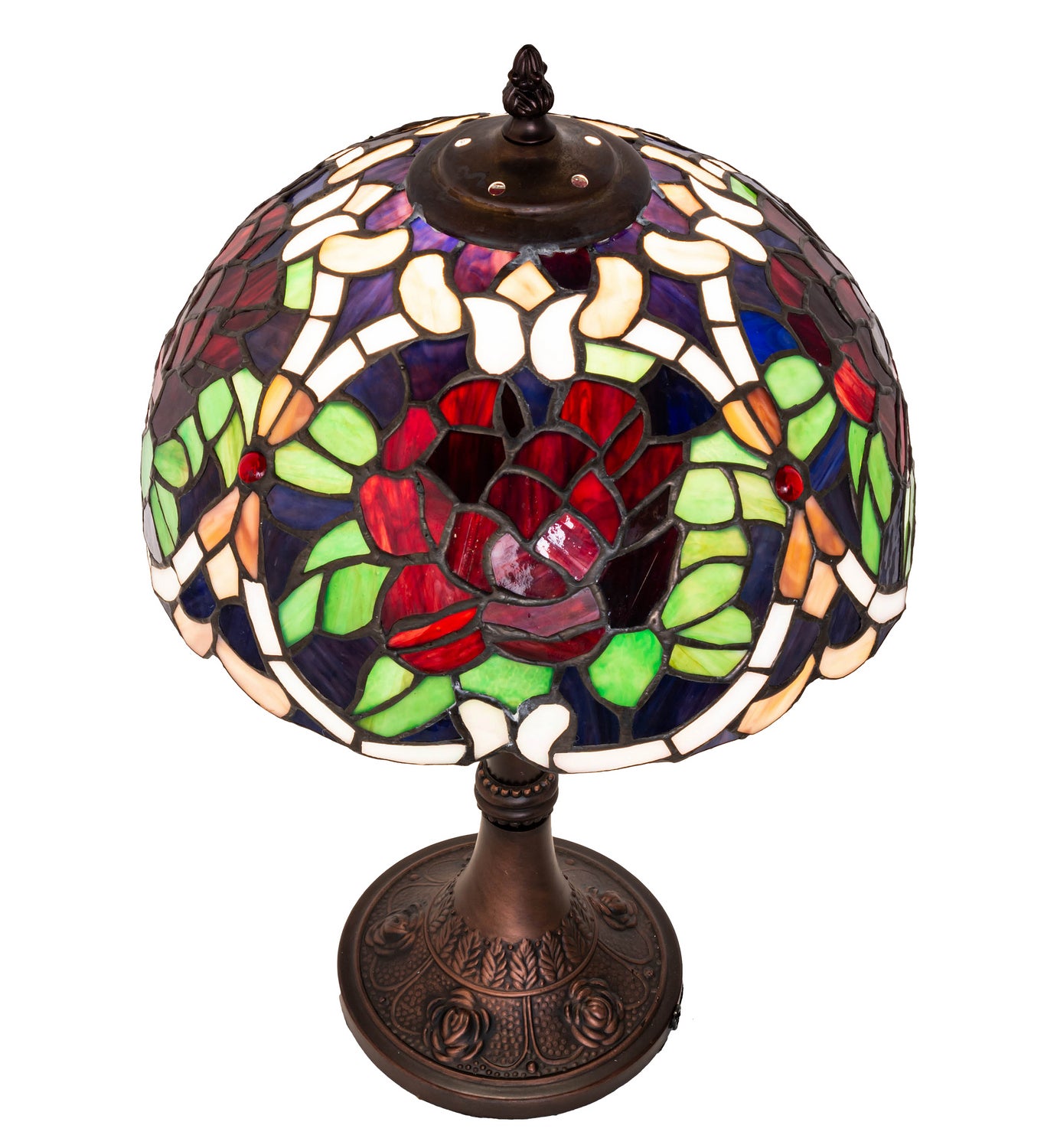 Meyda Tiffany - 251062 - One Light Table Lamp - Renaissance Rose - Mahogany Bronze