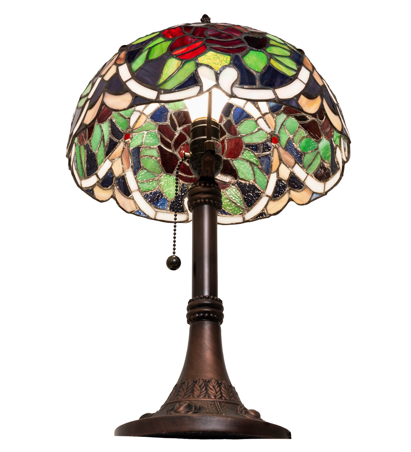 Meyda Tiffany - 251062 - One Light Table Lamp - Renaissance Rose - Mahogany Bronze