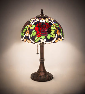 Meyda Tiffany - 251062 - One Light Table Lamp - Renaissance Rose - Mahogany Bronze