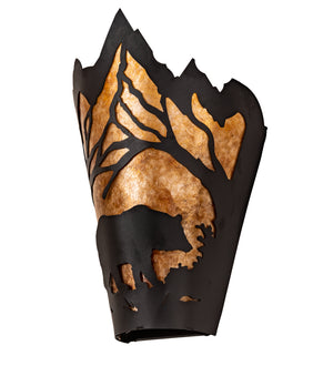 Meyda Tiffany - 251248 - One Light Wall Sconce - Bear At Dawn - Textured Black