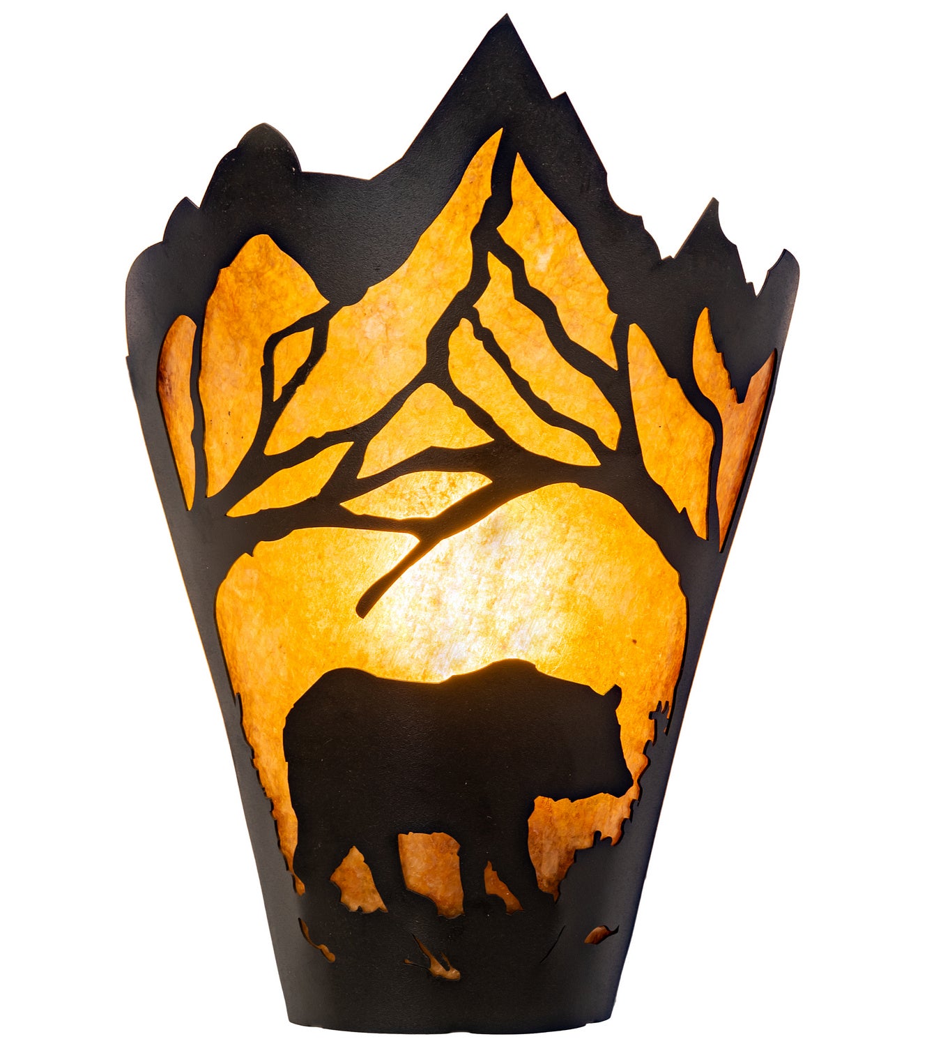 Meyda Tiffany - 251248 - One Light Wall Sconce - Bear At Dawn - Textured Black