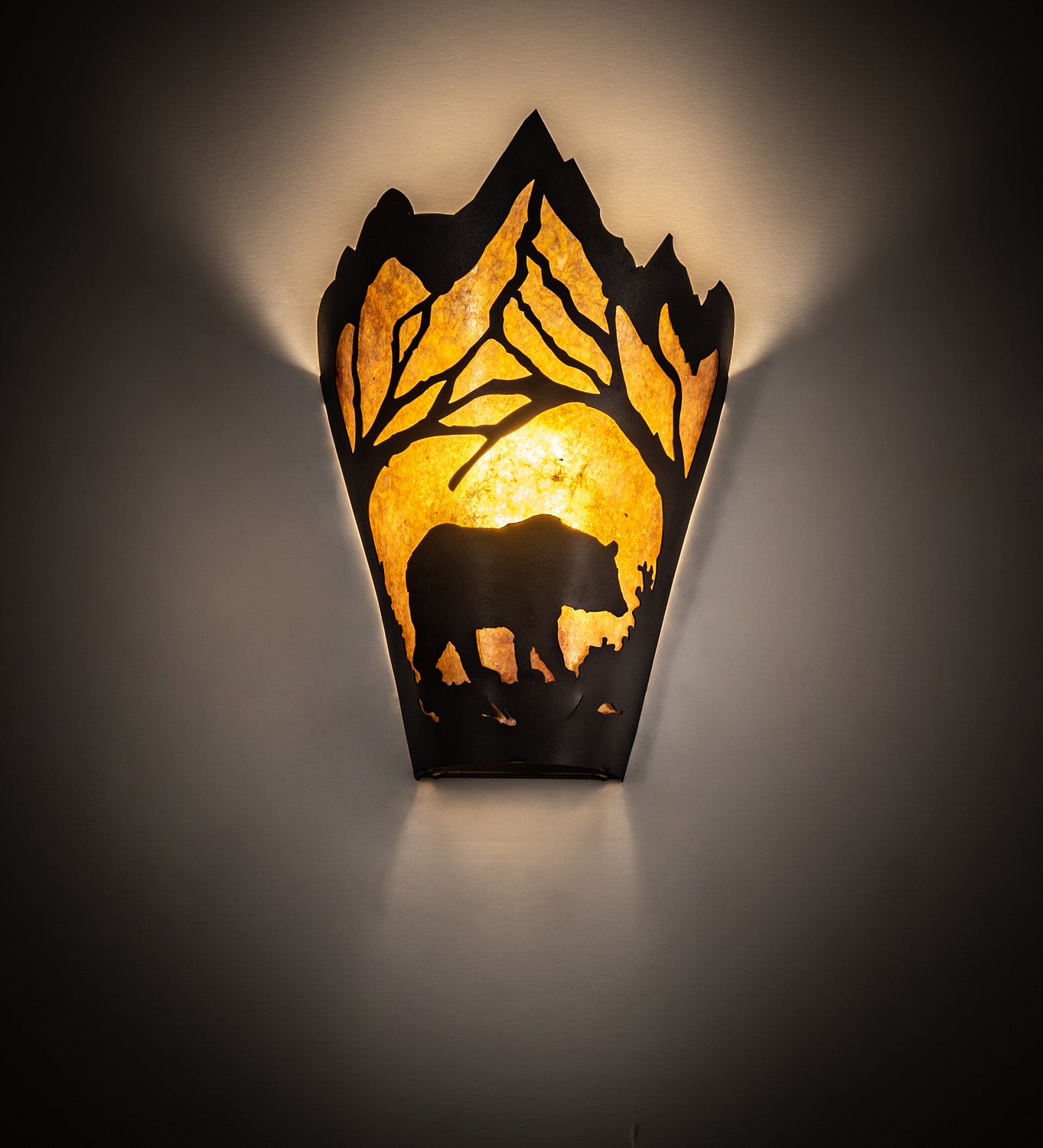 Meyda Tiffany - 251248 - One Light Wall Sconce - Bear At Dawn - Textured Black