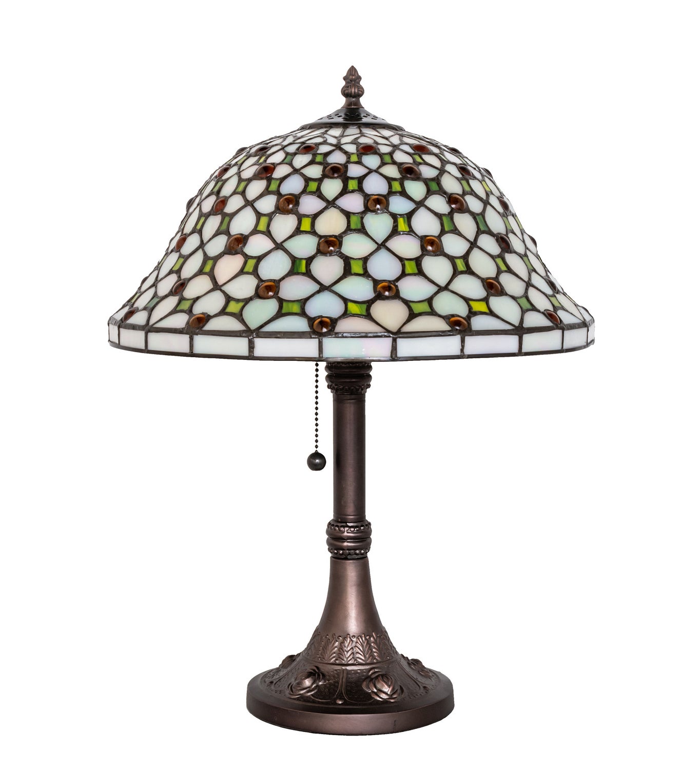 Meyda Tiffany - 251312 - One Light Table Lamp - Diamond & Jewel - Mahogany Bronze