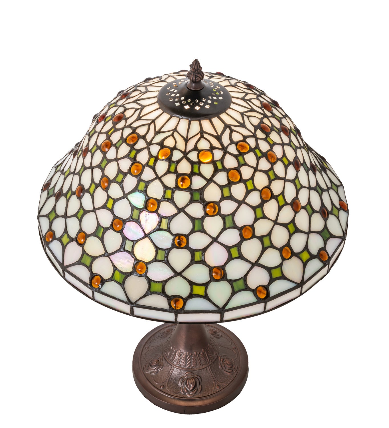 Meyda Tiffany - 251312 - One Light Table Lamp - Diamond & Jewel - Mahogany Bronze