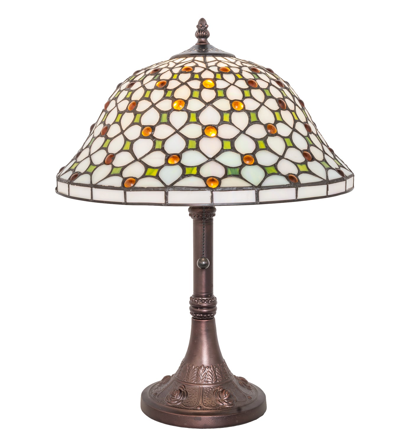 Meyda Tiffany - 251312 - One Light Table Lamp - Diamond & Jewel - Mahogany Bronze