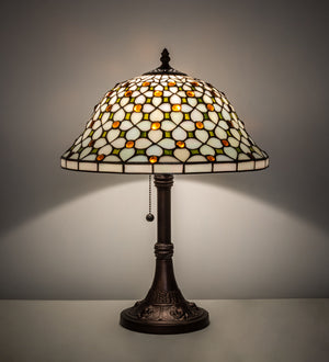 Meyda Tiffany - 251312 - One Light Table Lamp - Diamond & Jewel - Mahogany Bronze