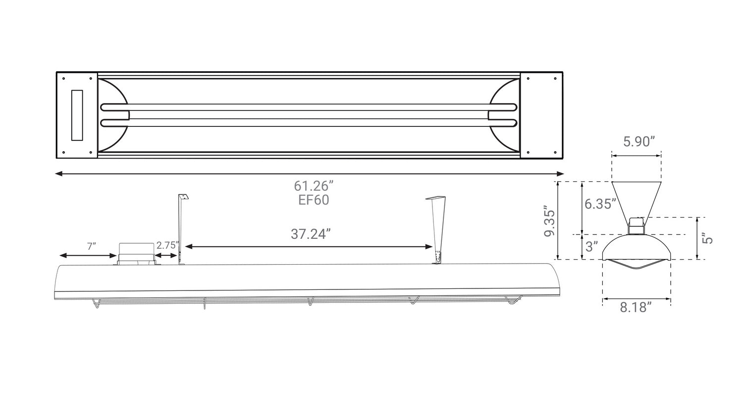 Eurofase - EF60240S3 - 240V 6000W ELECTRIC HEATER,SS3 - EF60 - Stainless Steel