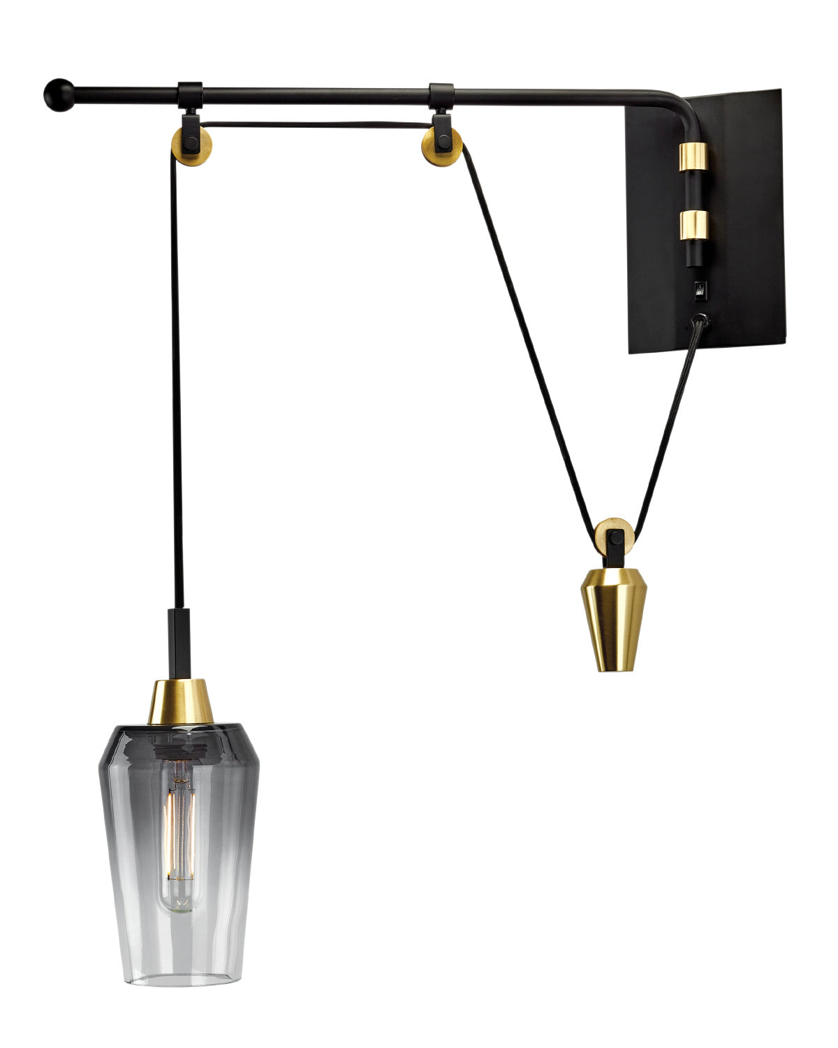 Norwell Lighting - 8477-MBSB-BC - One Light Wall Sconce - Vulcan - Matte Black Satin Brass