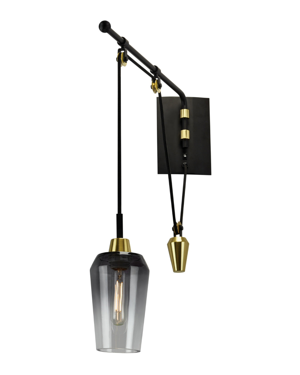 Norwell Lighting - 8477-MBSB-BC - One Light Wall Sconce - Vulcan - Matte Black Satin Brass