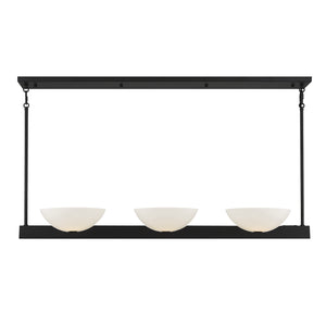 Savoy House - 1-1614-3-89 - Three Light Linear Chandelier - Fallon - Matte Black