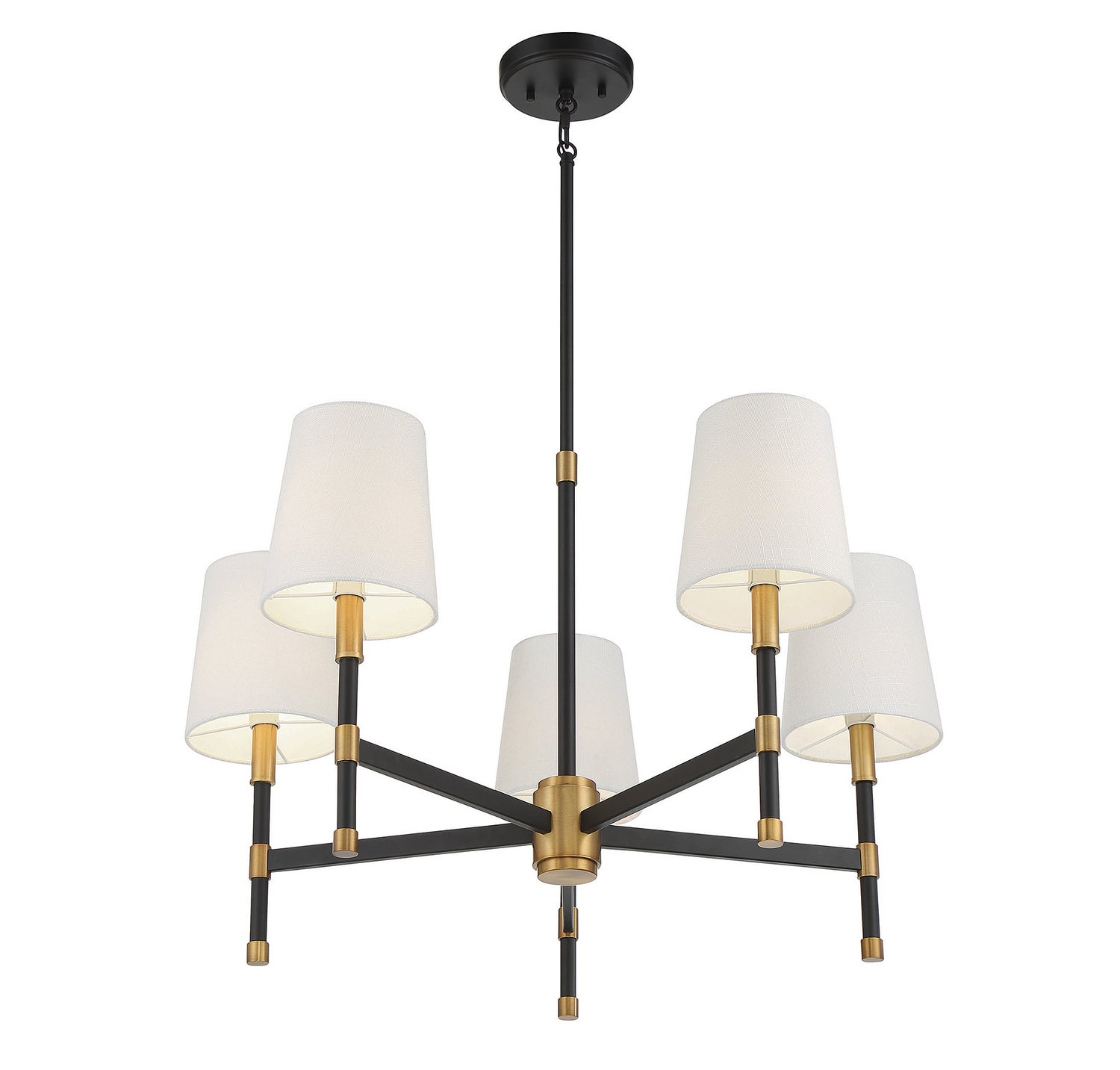 Savoy House - 1-1630-5-143 - Five Light Chandelier - Brody - Matte Black with Warm Brass Accents