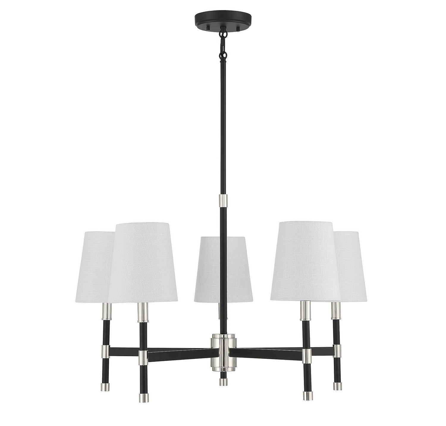 Savoy House - 1-1630-5-173 - Five Light Chandelier - Brody - Matte Black with Polished Nickel Accents