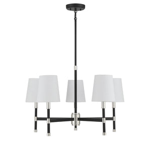 Savoy House - 1-1630-5-173 - Five Light Chandelier - Brody - Matte Black with Polished Nickel Accents