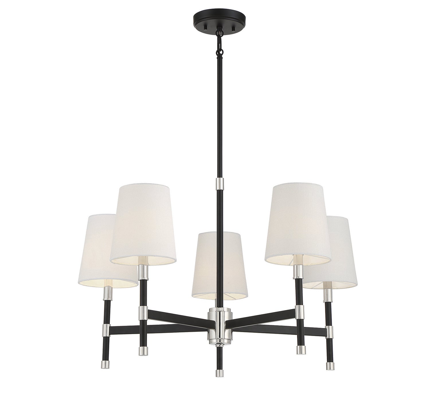 Savoy House - 1-1630-5-173 - Five Light Chandelier - Brody - Matte Black with Polished Nickel Accents