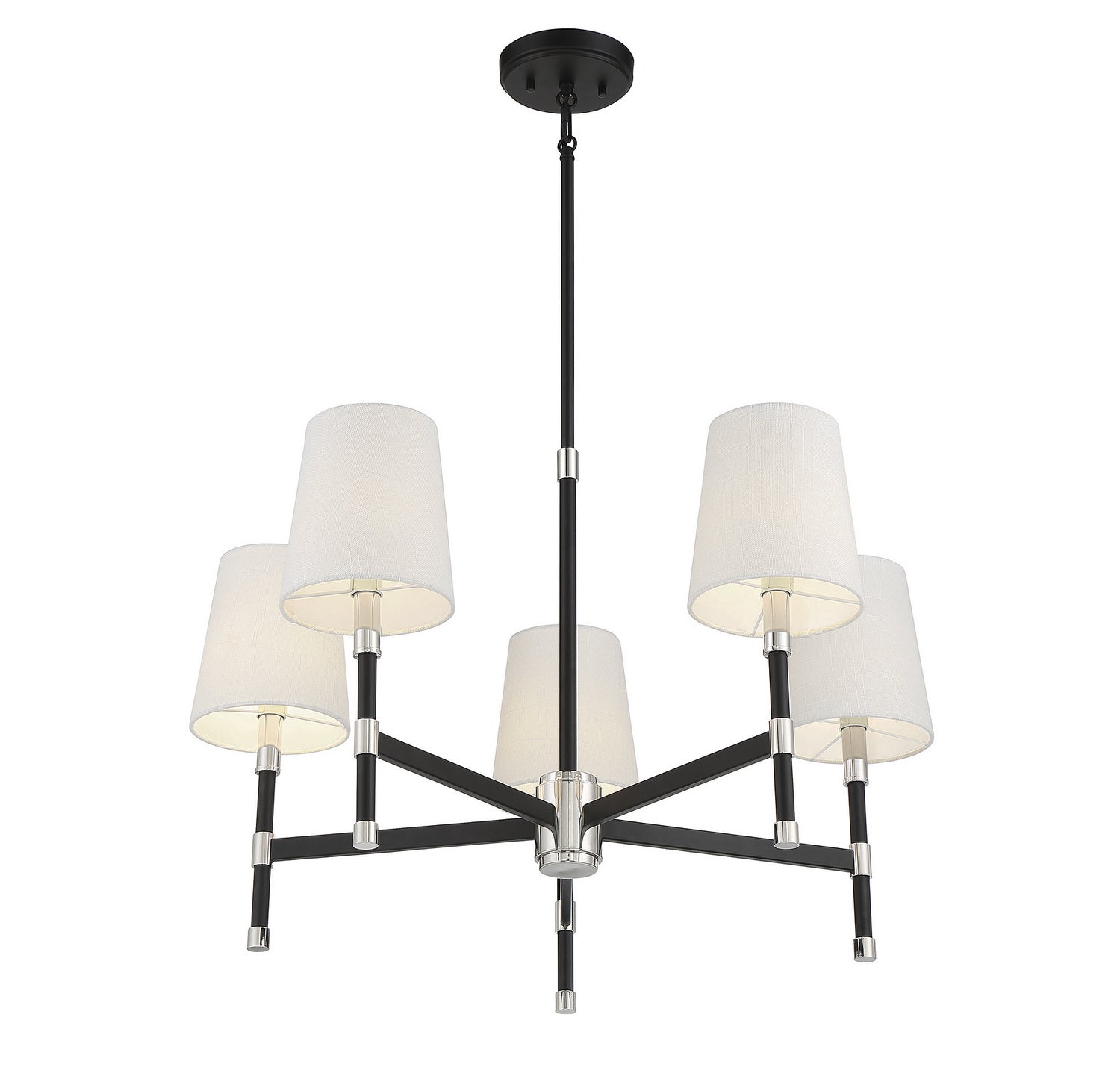 Savoy House - 1-1630-5-173 - Five Light Chandelier - Brody - Matte Black with Polished Nickel Accents