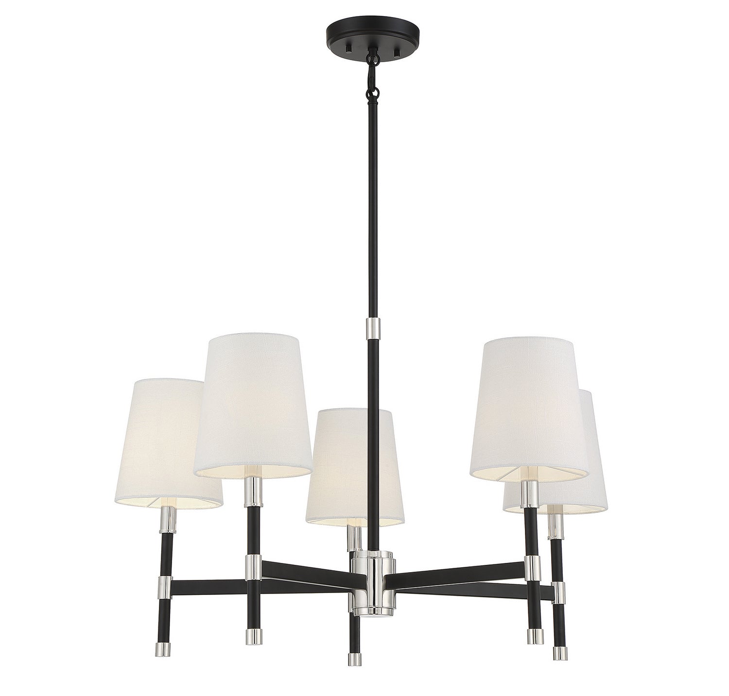 Savoy House - 1-1630-5-173 - Five Light Chandelier - Brody - Matte Black with Polished Nickel Accents