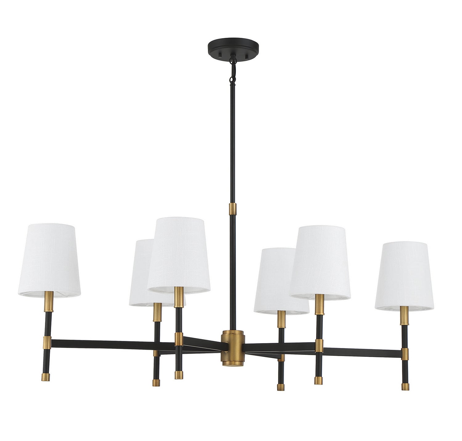 Savoy House - 1-1631-6-143 - Six Light Linear Chandelier - Brody - Matte Black with Warm Brass Accents