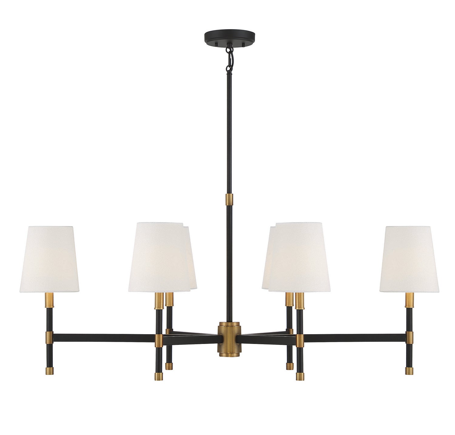 Savoy House - 1-1631-6-143 - Six Light Linear Chandelier - Brody - Matte Black with Warm Brass Accents