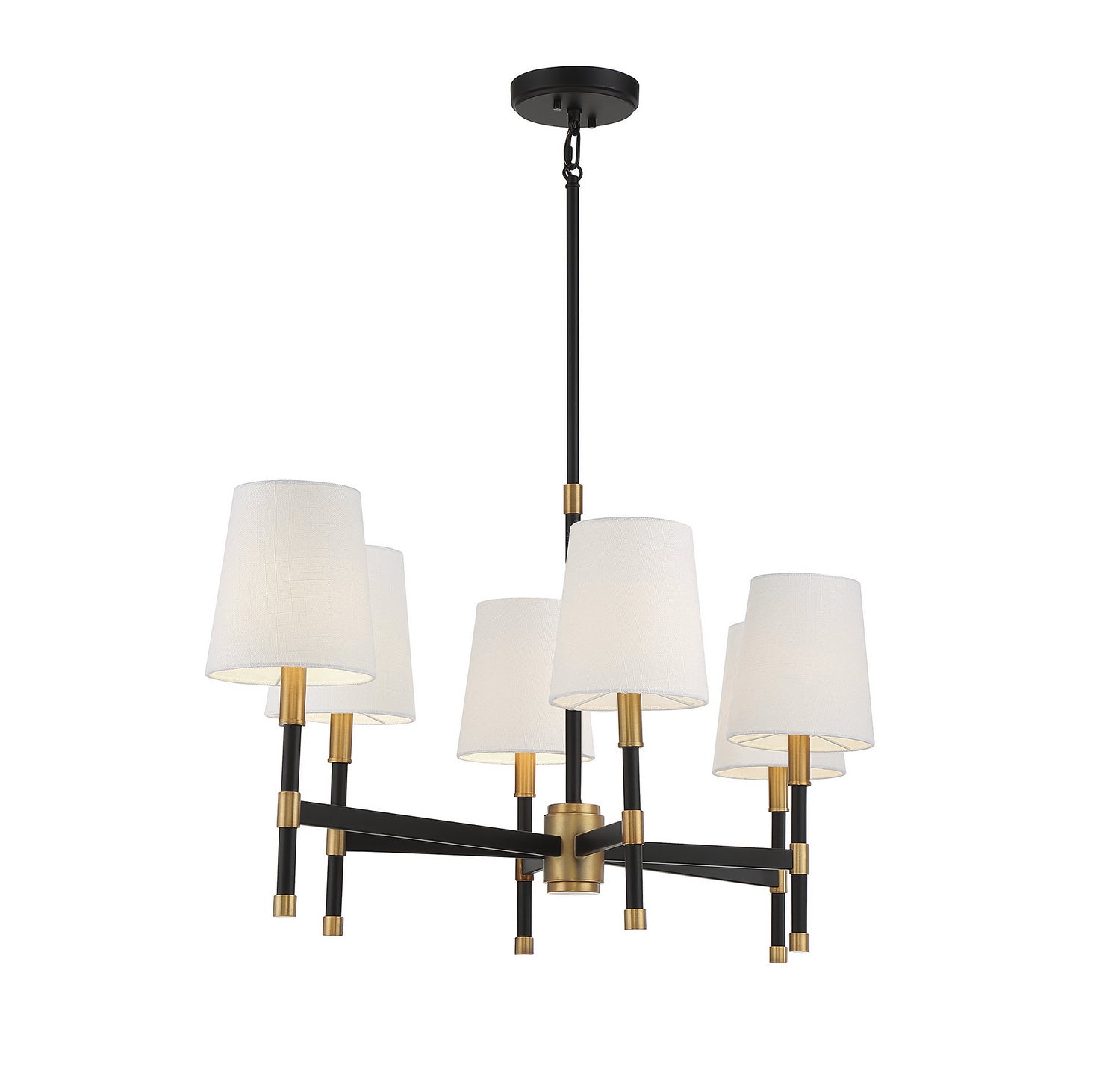 Savoy House - 1-1631-6-143 - Six Light Linear Chandelier - Brody - Matte Black with Warm Brass Accents