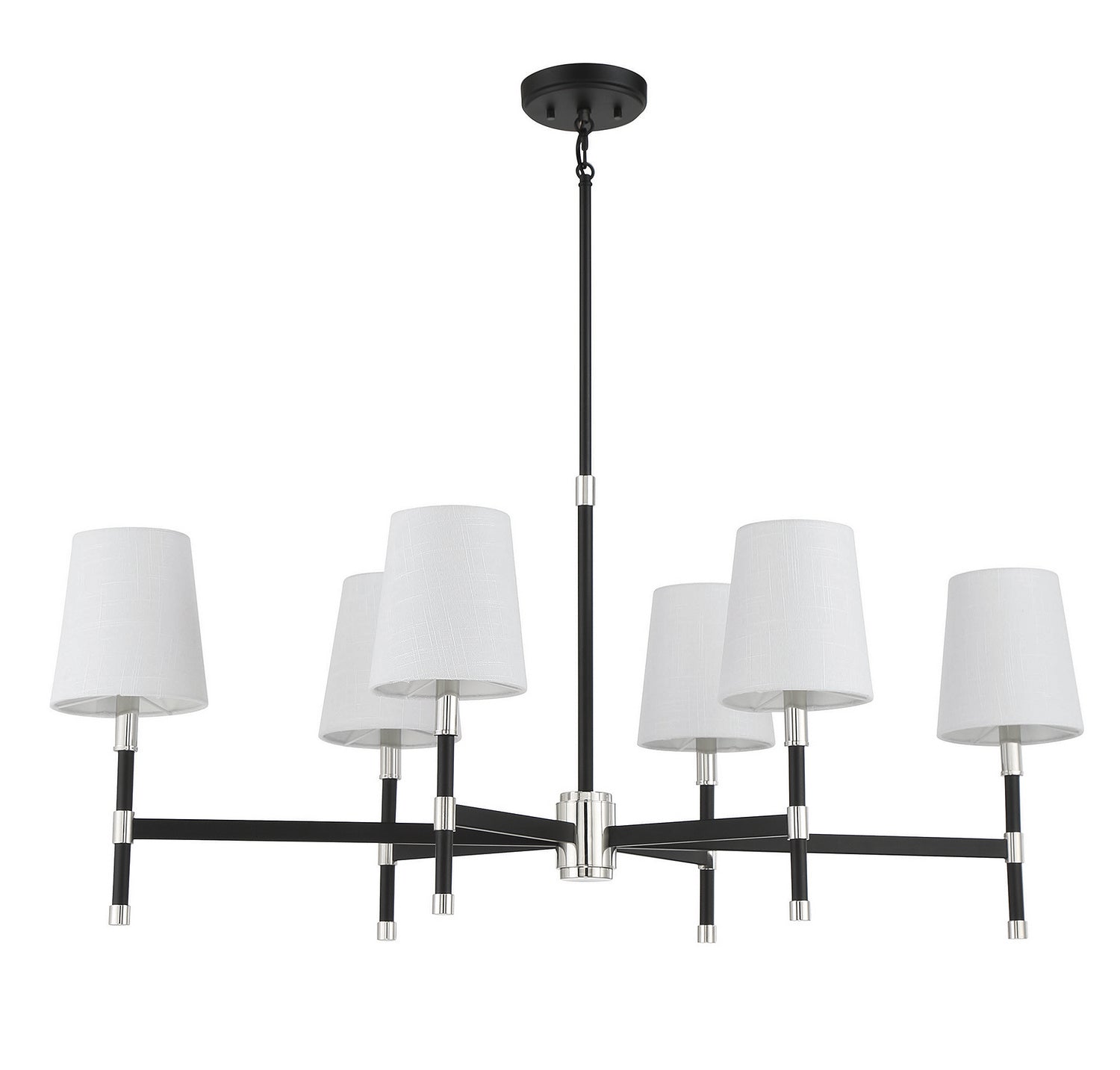 Savoy House - 1-1631-6-173 - Six Light Linear Chandelier - Brody - Matte Black with Polished Nickel Accents