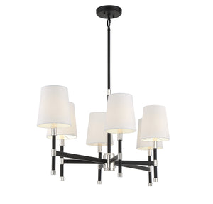 Savoy House - 1-1631-6-173 - Six Light Linear Chandelier - Brody - Matte Black with Polished Nickel Accents