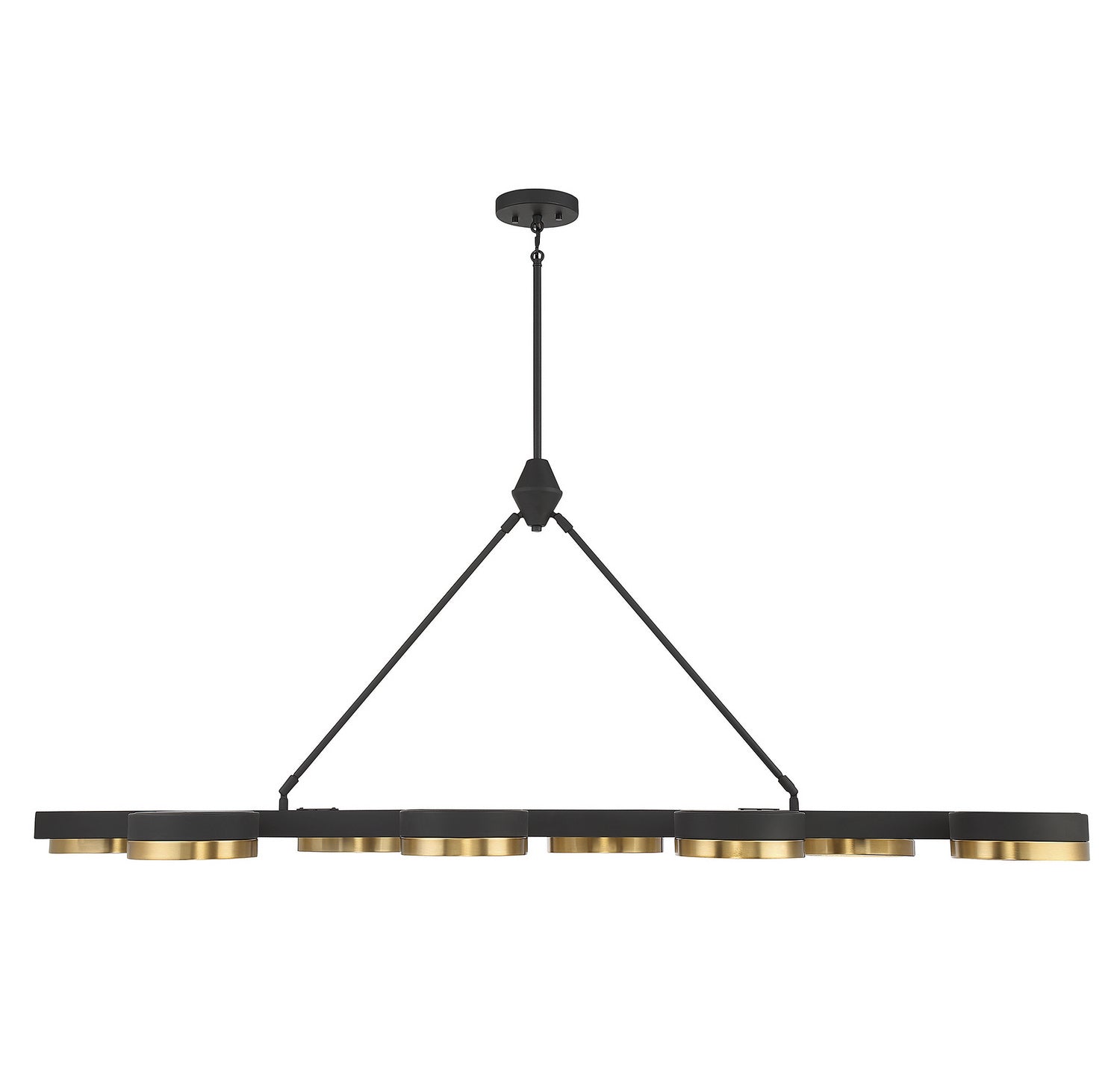 Savoy House - 1-1636-8-143 - LED Linear Chandelier - Ashor - Matte Black with Warm Brass Accents