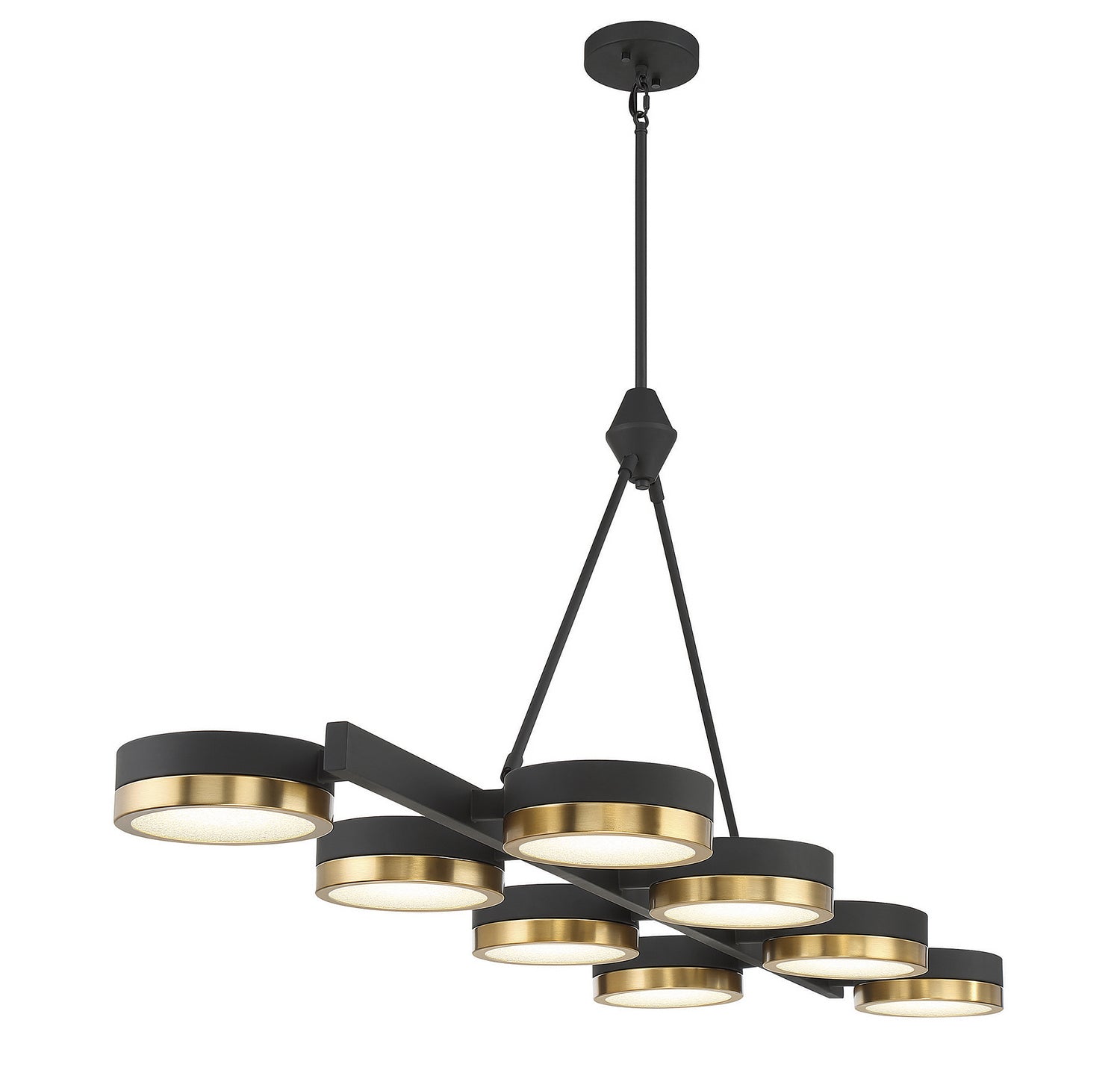 Savoy House - 1-1636-8-143 - LED Linear Chandelier - Ashor - Matte Black with Warm Brass Accents