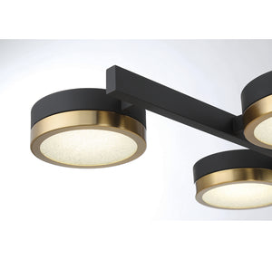 Savoy House - 1-1636-8-143 - LED Linear Chandelier - Ashor - Matte Black with Warm Brass Accents