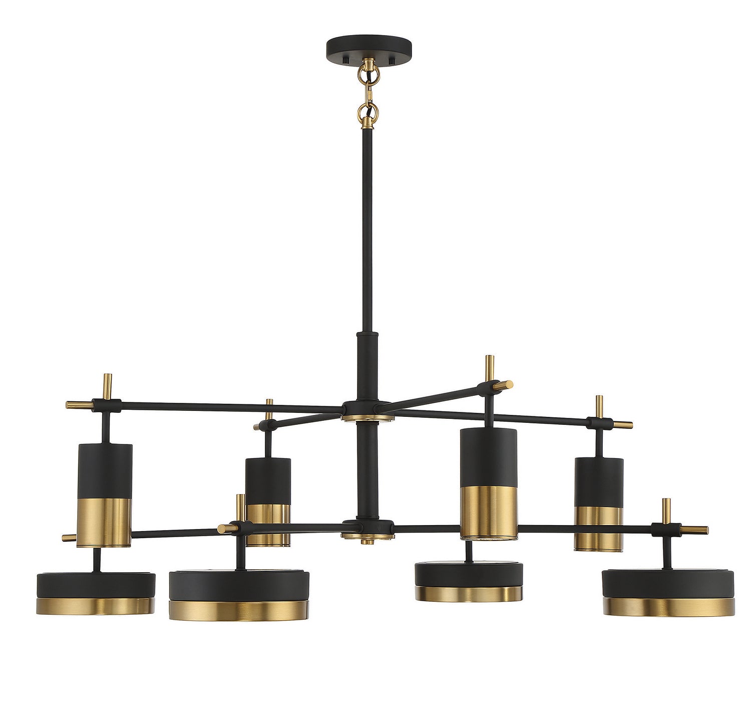 Savoy House - 1-1637-8-143 - LED Chandelier - Ashor - Matte Black with Warm Brass Accents