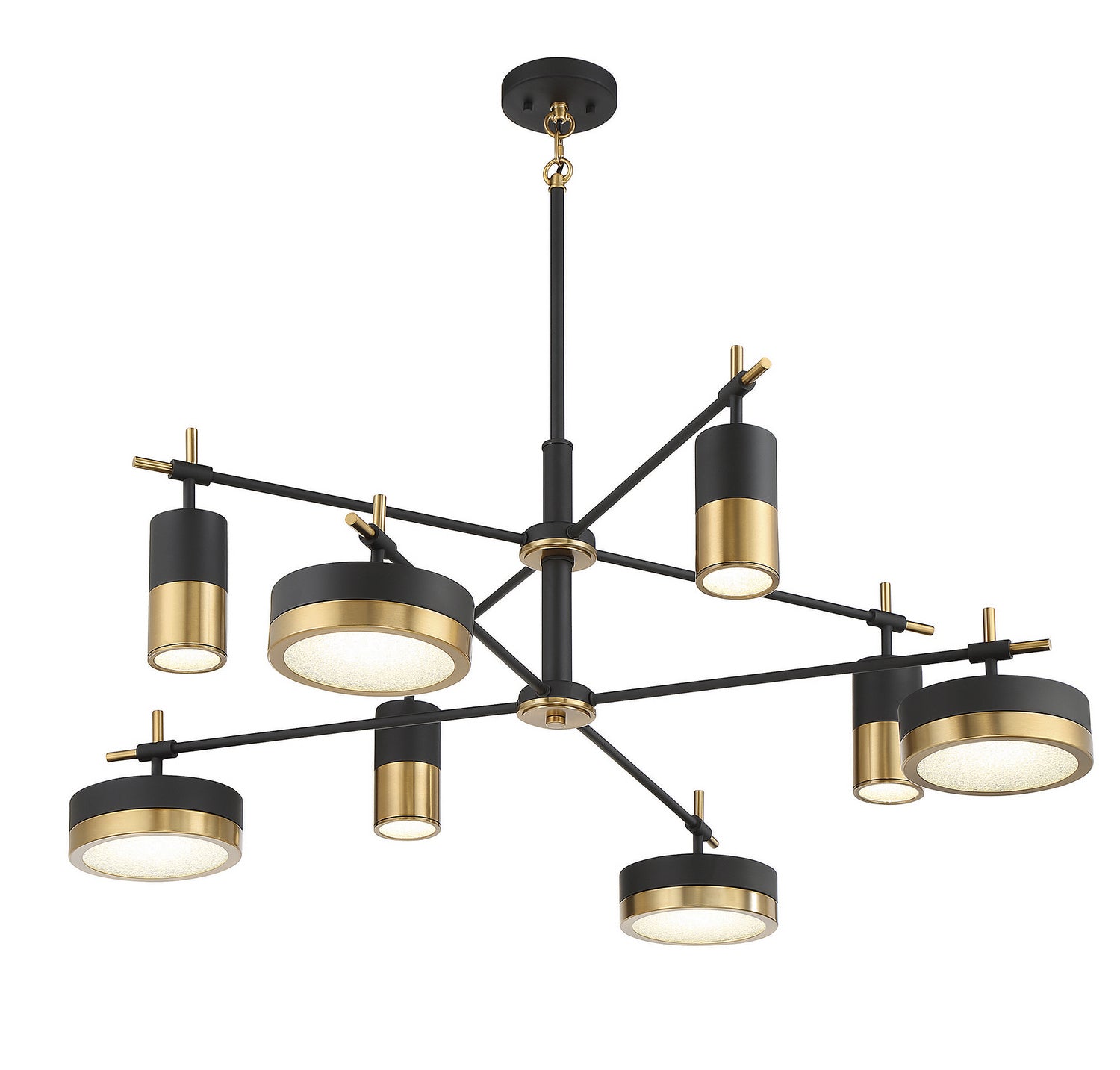 Savoy House - 1-1637-8-143 - LED Chandelier - Ashor - Matte Black with Warm Brass Accents