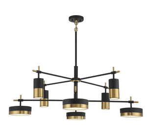 Savoy House - 1-1637-8-143 - LED Chandelier - Ashor - Matte Black with Warm Brass Accents