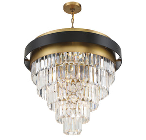 Savoy House - 1-1668-9-143 - Nine Light Chandelier - Marquise - Matte Black with Warm Brass Accents