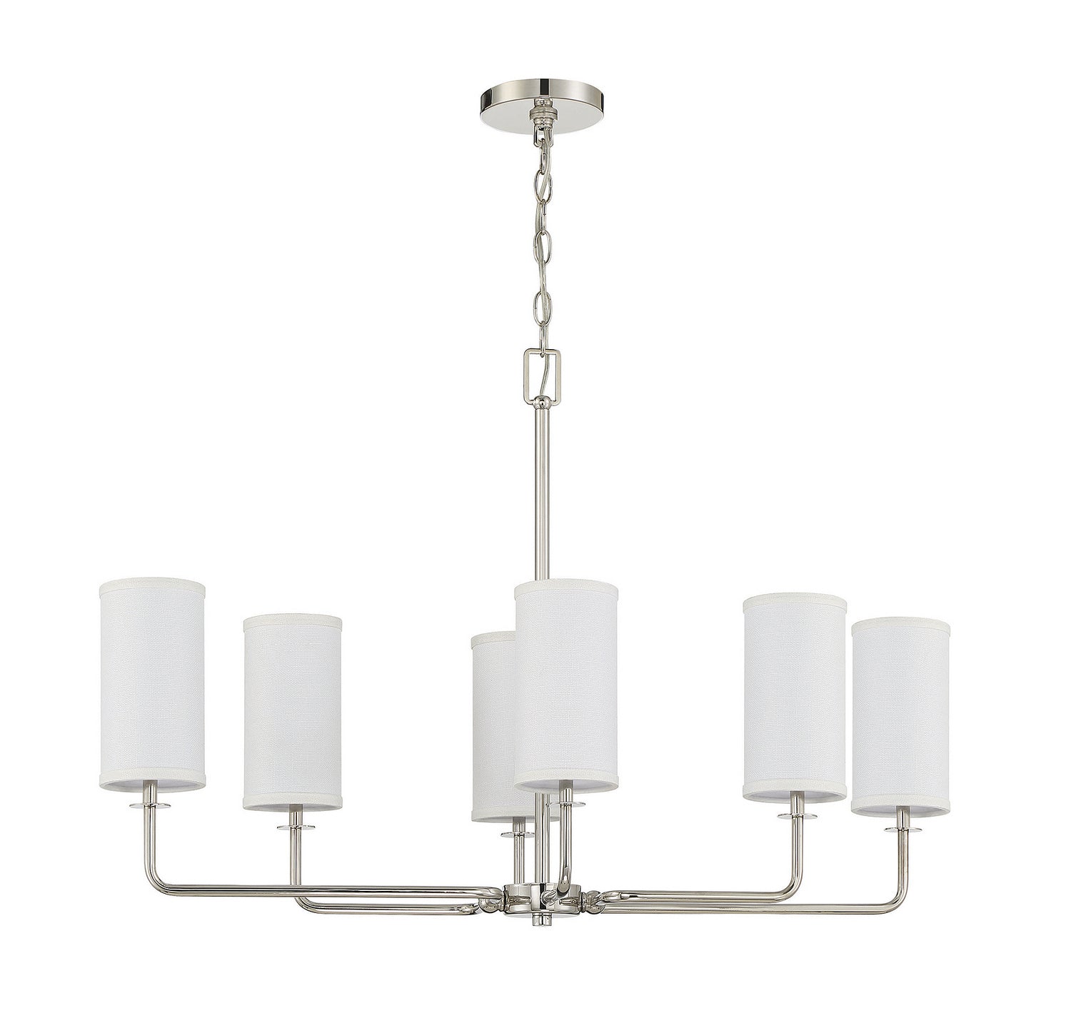 Savoy House - 1-1756-6-109 - Six Light Linear Chandelier - Powell - Polished Nickel