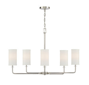 Savoy House - 1-1756-6-109 - Six Light Linear Chandelier - Powell - Polished Nickel