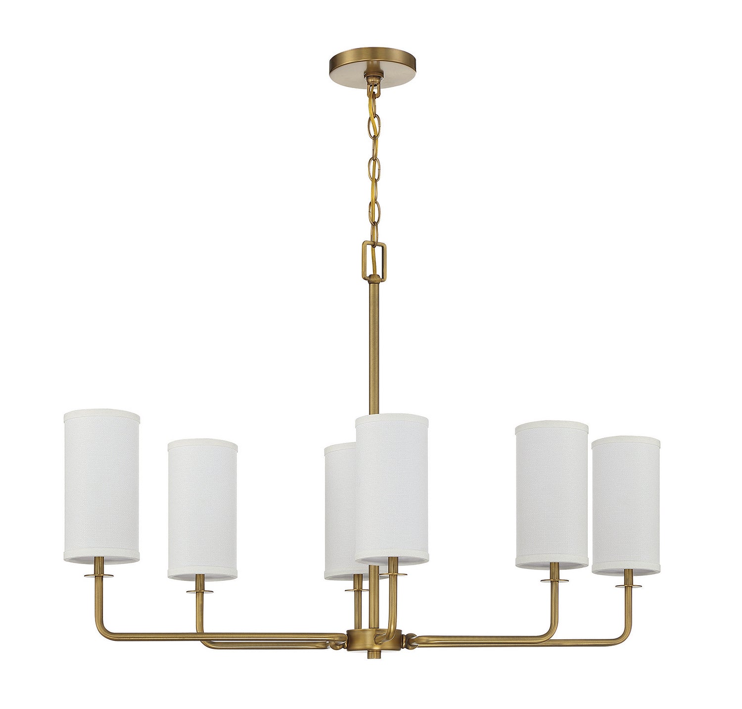 Savoy House - 1-1756-6-322 - Six Light Linear Chandelier - Powell - Warm Brass