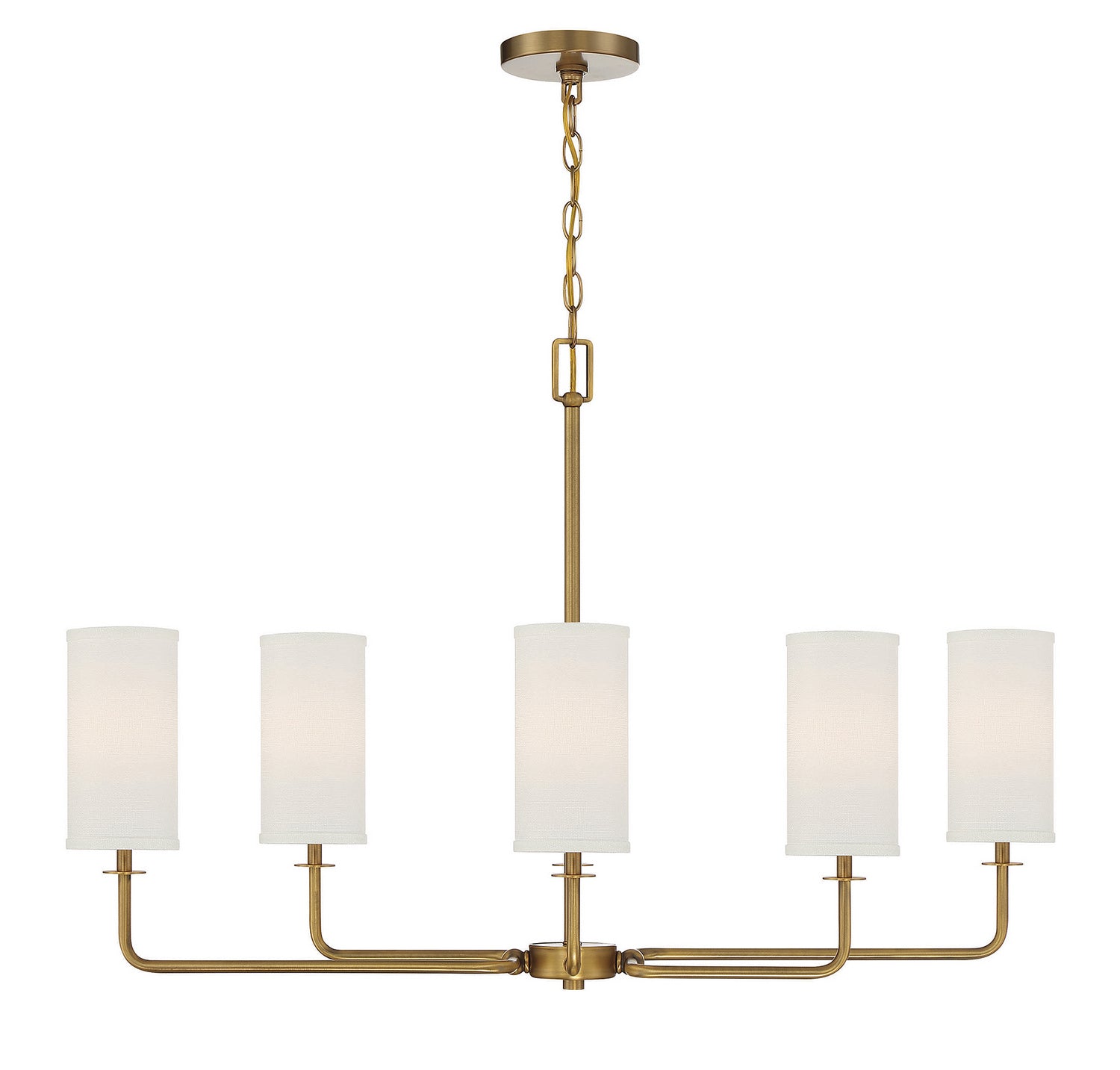 Savoy House - 1-1756-6-322 - Six Light Linear Chandelier - Powell - Warm Brass