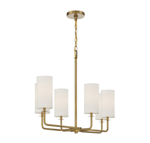 Savoy House - 1-1756-6-322 - Six Light Linear Chandelier - Powell - Warm Brass